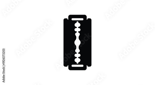 A black silhouette of a double edged safety razor blade