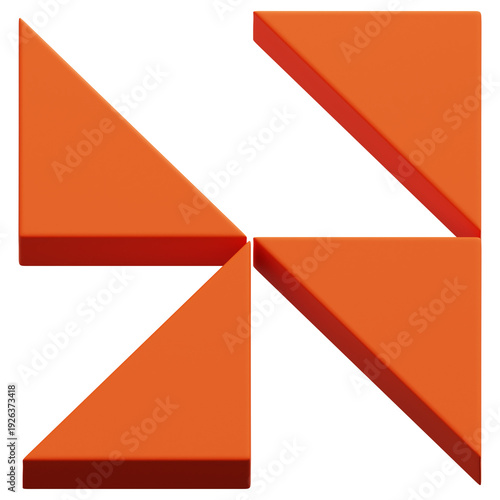 Free Download 3D Orange Triangle Pinwheel Grid Abstract Shape - GFXLoad