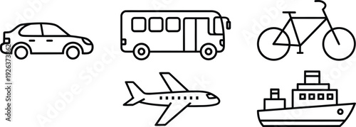 set of transport icons for transportation