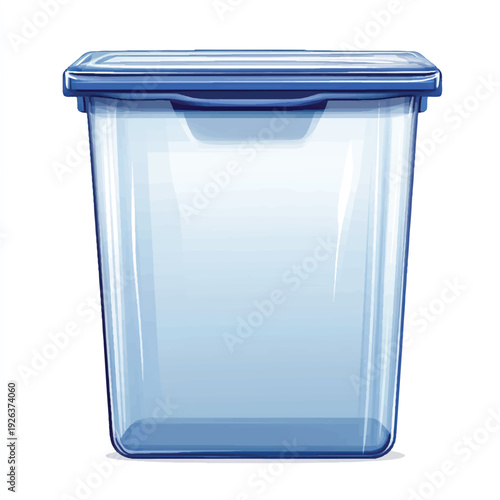 Transparent blue plastic container with a secure lid for food storage.