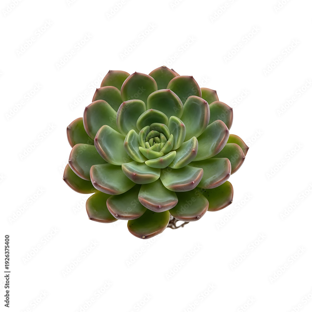 Fototapeta premium A succulent plant with green leaves and pink edges on transparent background