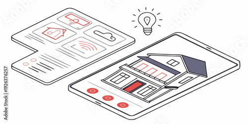 Digital devices showcasing app development and user interface design concepts