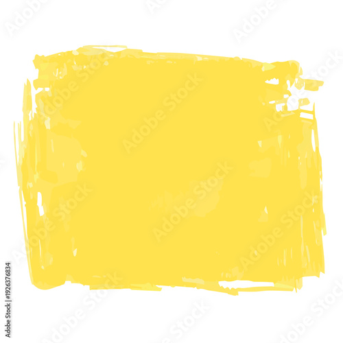 見出しやハイライト用のグランジ調の筆跡素材。筆の質感を残した荒々しい手書きのテクスチャ。明るい黄色の背景。