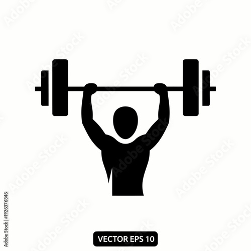 A weightlifter silhouette lifting a heavy barbell