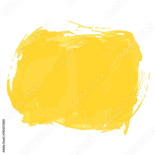 見出しやハイライト用のグランジ調の筆跡素材。筆の質感を残した荒々しい手書きのテクスチャ。明るい黄色の背景。