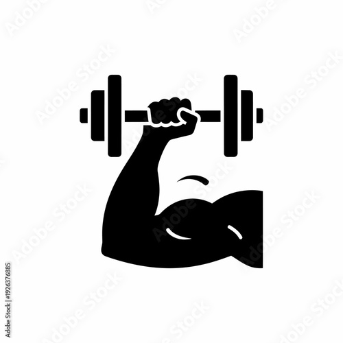 A powerful arm lifting a dumbbell