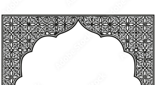 Vector Islamic archway decorative border