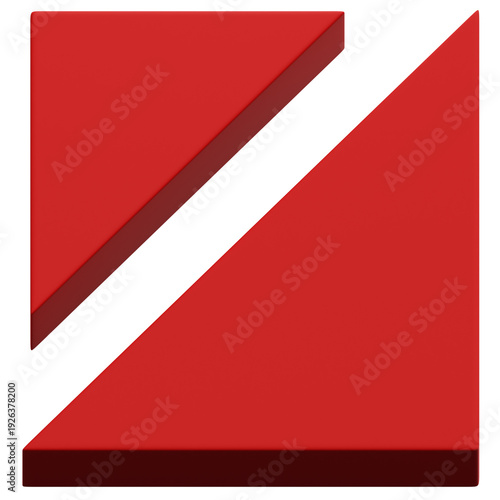 Free Download 3D Red Split Diagonal Triangle Abstract Shape - GFXLoad