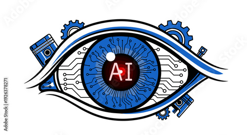 Artificial Intelligence Eye Concept Illustration.