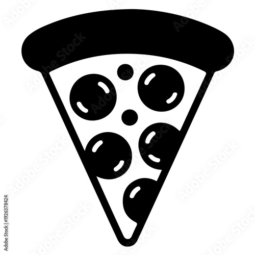 A black and white image of a pizza slice
