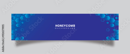 Blue Gradient Honeycomb Geometric LinkedIn cover  design