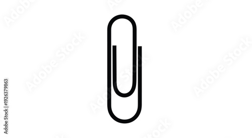 Simple black outline of a paperclip minimalist design silhouette