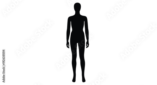 Female figure in a stark black silhouette