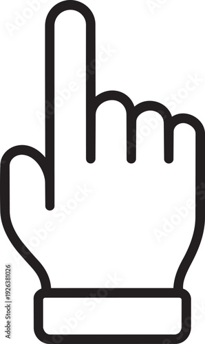 Index finger pointing up line icon vertical direction manual touch