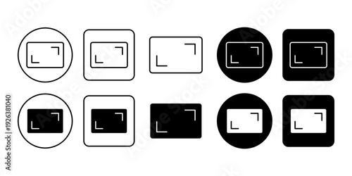 Aspect Ratio Icon Set Screen Resize Frame Format Adjustment Symbol Collection