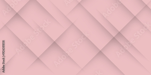 Elegant Pink Geometric Abstract Background. Minimalist Dusty Rose Pattern with Overlapping Diagonal Lines and Soft Shadows. vector illustration