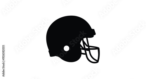 American football helmet in stark black a bold silhouette