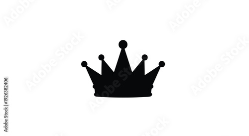 A stark black crown against a white background silhouette