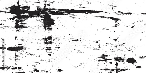 Black and white grunge texture overlay vector abstract distressed background dirt scratches and paint splatters