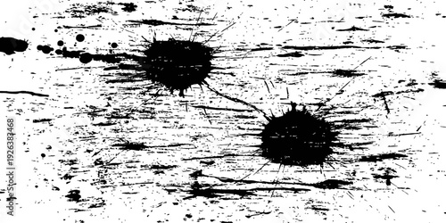 Black Grunge Splatter Texture Vector Ink Blots Paint Splash Distress Effect Background Overlay