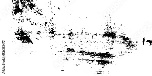 Distressed Grunge Vector Texture Overlay Ink Splatter Black and White Abstract Background Element