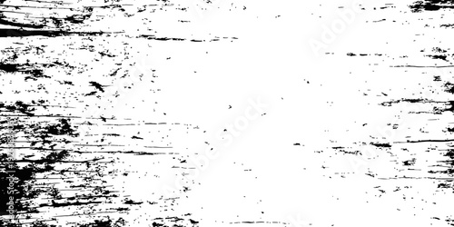 Distressed Vector Grunge Wood Grain Texture Overlay Black and White Rough Surface Background