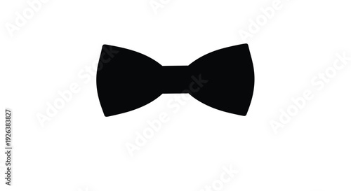 A simple black bow tie design presented as a silhouette