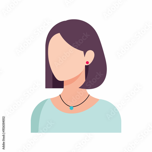 Woman with Purple Hair and Blue Necklace