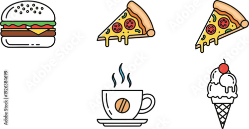 set of coffee cups and coffee beans