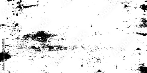 Black and white distressed grunge vector texture overlay Rough surface scratch pattern abstract background