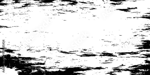 Black and White Vector Distress Texture Overlay Grungy Horizontal Brush Strokes Background