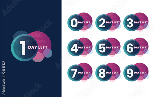 Countdown Timer Days Left Banners for Events, Sales and Launches vector illustration