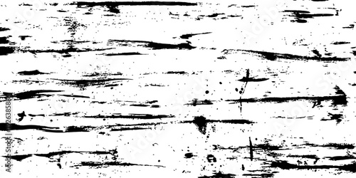 Black and white vector grunge texture with horizontal dry brush strokes distressed overlay dirty scratch effect artistic rough background