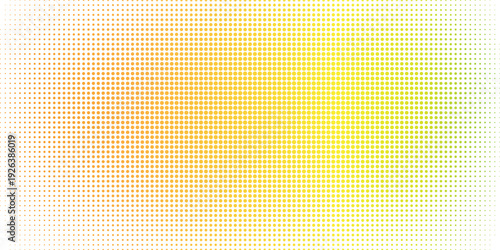 Modern Abstract Halftone Dot Pattern with Vibrant Orange, Yellow, and Green Gradient Background. Creative Geometric Vector Backdrop for Digital Design. vector illustration