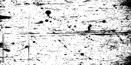 Black and white grunge texture vector overlay distressed scratches ink splatter background abstract dirty aged rough surface