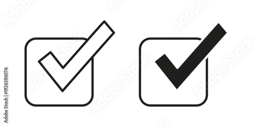 Check mark icons for website design and development, app development. EPS10