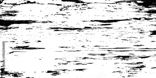 Black and White Horizontal Grunge Wood Grain Texture Overlay Vector Distressed Rough Surface Background Graphic Resource