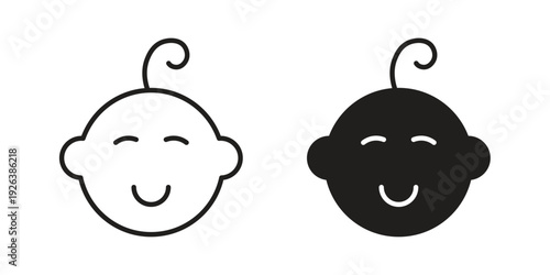 Child face icons for website design and development, app development. EPS10