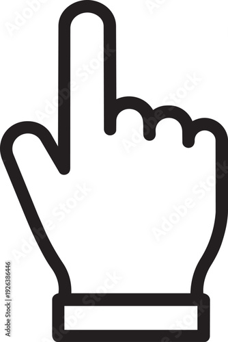 Bold index finger pointing up line icon strong manual touch