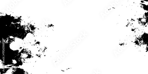 Abstract Black and White Grunge Ink Splatter Distress Texture Border Frame Background