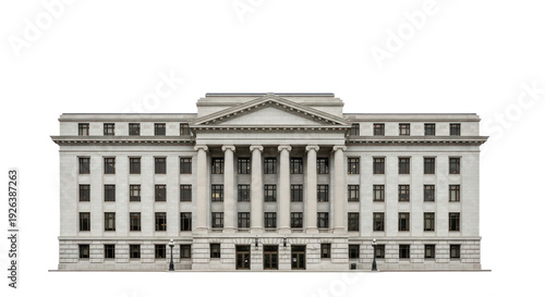 Photo-realistic Isolated Classical Government Building Facade Asset