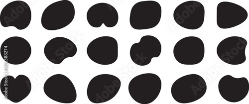 Abstract organic blob shapes collection vector, irregular fluid geometric elements set