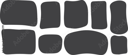 Abstract organic blob shapes vector set, irregular rounded rectangles collection, modern fluid geometric elements, solid flat label backgrounds