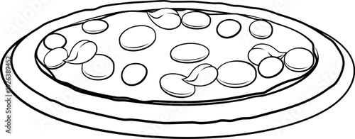 A chef cook holding a pizza cartoon food man mascot character illustration