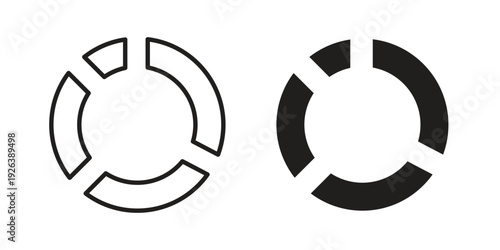 Donut chart icons for website design and development, app development. EPS10