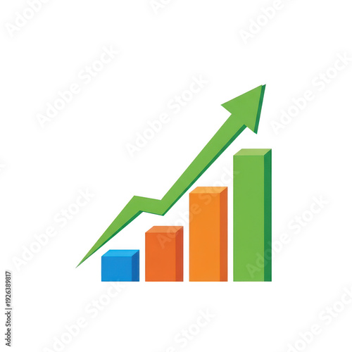 Graphic depicting a growing upward trend with increasing bar heights and arrow Free Download Graphic depicting a growing upward trend with increasing bar heights and arrow - GFXLoad