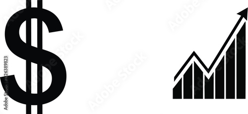 Dollar sign and upward trending graph representing financial growth