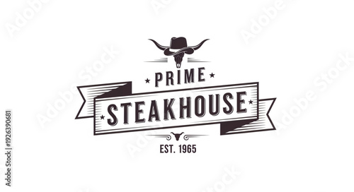 Prime Steakhouse Vintage Logo Design.