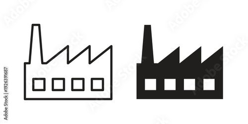 Factory icons for website design and development, app development. EPS10
