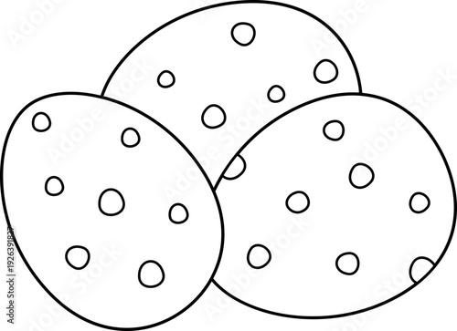 Simple Dotted Egg Line Art Illustration.
Cute Spotted Bird Egg Outline Vector.
Bird Egg Coloring Page and Template.
Transparent background. svg.